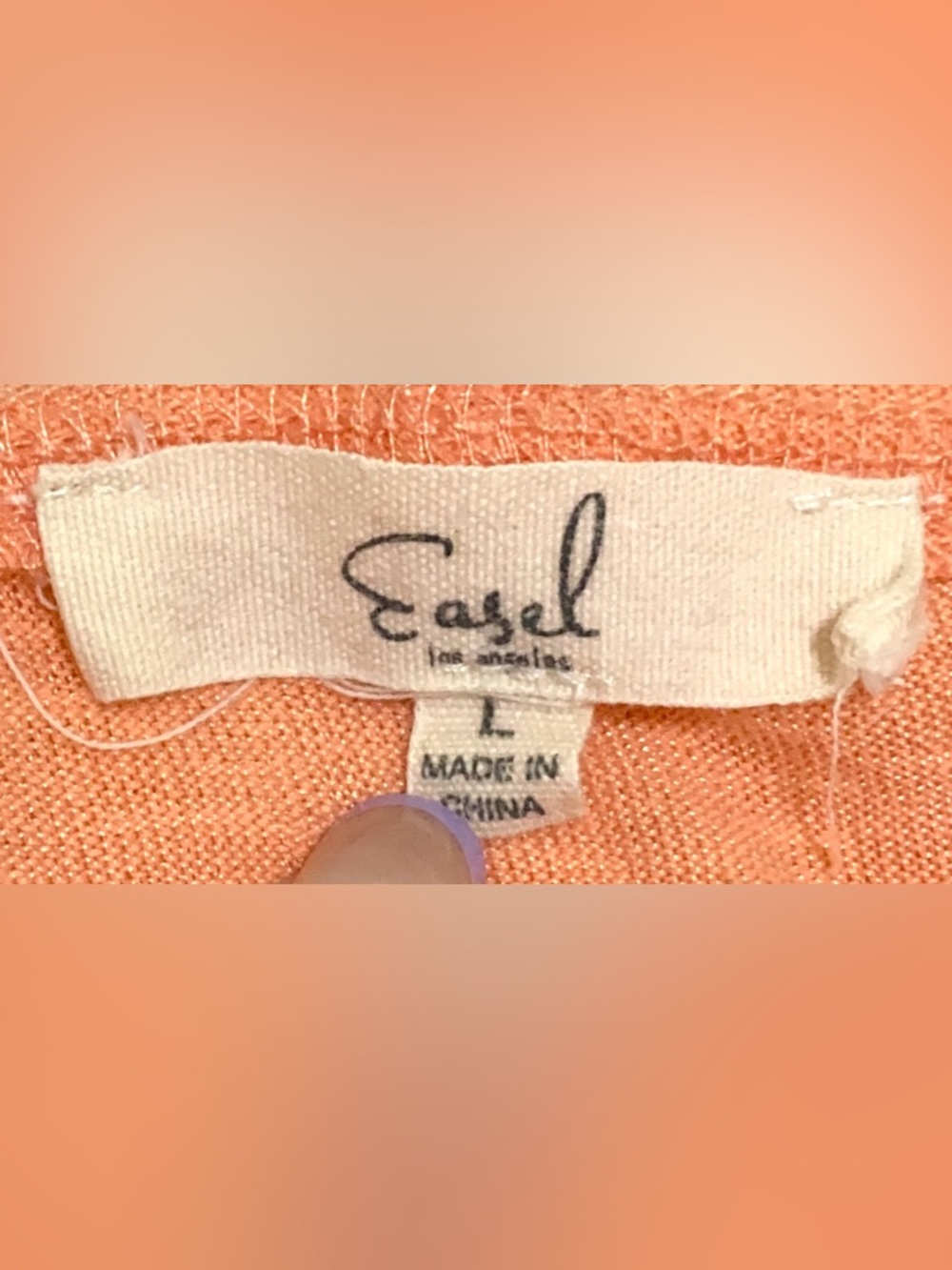 Easel Womens L Solid Orange Hooded Top Boho Summer Beach Lightweight Cottagecore - Picture 12 of 14